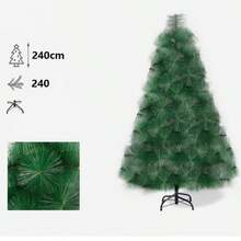 Nuevo árbol de Navidad de PVC, árbol de Navidad artificial, árbol de madera dura de PVC, árbol de Navidad verde, decoración de árbol de 60 cm, 90 cm, 120 cm, 150 cm, 180 cm y 210 cm, adecuado para decoración navideña de hogar, jardín, centro comercial y restaurante. - Verde - Ver 16