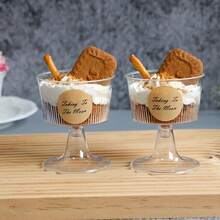 10pcs 110ml Striped Dessert Cups (Please Confirm The Specifications And Size Before Purchase). These Plastic Party Cups Are Suitable For Holding Concentrated Coffee, Tiramisu Pudding, Cheesecake, Mousse, Cake Decorations, Etc. They Are Reusable And Suitable For Birthday Parties, Weddings, Halloween, New Year And Christmas Occasions. (Plastic Cups - Cake Cups - Wedding Decor - Birthday Decor) - Multiple Colors/random Styles - View 2