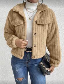 Women Coats - Khaki - View 6