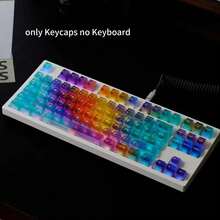 Transparent Frosted Rainbow Keycaps, Cherry Profile Customizable DIY Keycaps For 119 Keys, Suitable For 60%/65%/75%/L96%/100% Mechanical Keyboards