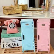 Caja de joyería tipo gabinete de almacenamiento mini, artesanía de pulverización de hierro para almacenar cosméticos, joyas, herramientas de belleza, adecuada como regalo de Navidad, Halloween