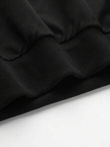 青少年男童风格字母印花休闲卫衣，适合春秋季穿着，适合学生日常穿着、聚会、上学、音乐节、度假、通勤等场合。 - 黑色 - 查看 6