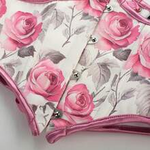Corset Belt For Women Renaissance Wide Belt For Dresses - Pink Flower - View 3