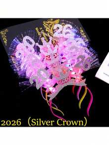 1 pieza Diadema decorativa de Año Nuevo, accesorio brillante para el cabello, Diadema de Feliz Año Nuevo 2026, diadema decorativa de Año Nuevo, accesorio brillante para el cabello, disponible en varios colores, adecuado para fiestas y carnavales - Multicolor - Ver 3