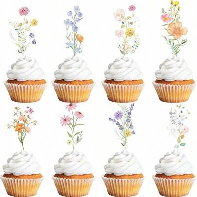 36 Pcs Flower Cupca…