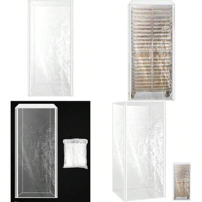 QWORK Bun Pan Rack Cover With Zippers Clear Plastic Sheet Pan Rack Cover 28" L X 23" W X 61" H 20Tier
