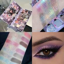 15 色动漫地下眼影盘，大地色调，闪亮哑光和高光质地，精细研磨，持久防水，打造迷人眼妆，内置镜子，适合烟熏眼妆，珍珠，多功能化妆盘，非常适合万圣节、圣诞节、狂欢节、派对、化妆派对、角色扮演、生日、情人节礼物，HERORANGE - 彩色 - 查看 14