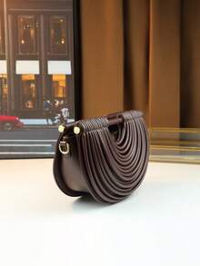 Noodle Element Handbag, Dumpling Shaped Crossbody Bag For Women, Saddle Bag