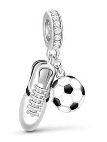1 hạt charm treo thể thao bóng chày bóng rổ bóng bầu dục Mỹ dạng hạt đính vòng tay dây chuyền làm trang sức DIY bạc 925 làm quà tặng - Nhiều màu - Xem 10