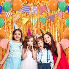 Paquete de 6 cortinas de 3.28x 6.6 pies, color blanco macarn, decoracin de fiestas, teln de fondo para cabina de fotos, Navidad, Ao Nuevo, cumpleaos, discoteca, suministros para de - naranja - Ver 7