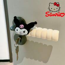 Sanrio 1 Pair Sanrio Licensed Cartoon Character Plush Door Knob Cover, Cute Melody, Pompompurin, Kuromi Design Door Handle Protector, Home Decor Door Knob Decorative Cover Set