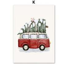 Pictură pe pânză cu peisaj de iarnă și zăpadă, artă de perete, elan, pin, peisaj din lemn, poster și imprimare pentru decor modern de Crăciun pentru casă - Multicolor - Vizualizare 36