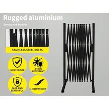 Expandable Fence Gate Garden Security Gates Metal Retractable Baby Gate Dog Barrier Gate Indoor Outdoor Safety Barrier Traffic Expandable Barrier Gate Black - Black - View 4