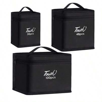 [Large Capacity - 168 Pieces] Professional Art Markers Storage Bag - Black Drawing Tools Bag - Sketching, Coloring Pens, Makeup Brushes Portable Pen Bag,Pencil Case,Stationery