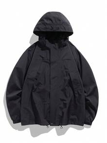 Men's Detachable Hooded Windproof Waterproof Jacket For Outdoor, For Fall