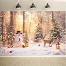 1 خلفية "ستارة غابة عجائب الميلاد: رجال الثلج والأيائل والفوانيس تضيء سماء الشتاء، وتخلق جوًا دافئًا واحتفاليًا! الخلفية المثالية لجلسة التصوير الخاصة بك، وإضافة لمسة من الخيال إلى عيد الميلاد الخاص بك!" لافتة حفلة، متوفرة بأحجام متعددة - متعدد الألوان - مشاهدة 4