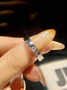 1枚0.2克拉简约单钻切割莫桑石戒指，S925纯银奢华订婚结婚戒指，新娘首饰 - 簡約莫桑單鑽-0.2ct - 查看 9