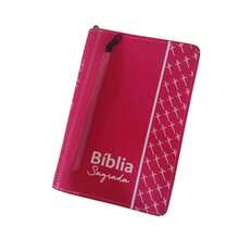 Capa para Bíblia de Estudo Grande com Zíper e Bolso Externo - N° 13 - Pink - Visão 6