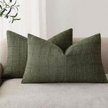 1/2 vỏ gối kẻ caro cổ điển màu xanh ô liu (không ruột), vỏ gối họa tiết lưới 3D tối giản thời trang, thích hợp cho ghế sofa gia đình, phòng ngủ, trang trí, quà tặng, tiệc tùng, mọi mùa - Màu xanh Ô liu - Xem 18
