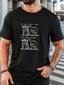 Camiseta de broma de programador divertida para hombres - "El final no funciona... ¿Por qué?"El código funciona..." Camiseta gráfica - Camiseta ligera de verano para desarrolladores, aficionados a la tecnología - Regalo de ajuste regular para programadores, ropa casual, diseño humorístico, tela cómoda, ropa temática tecnológica, estudiantes de informática - Negro - Ver 2