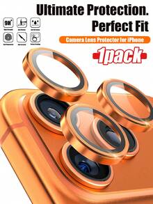 1 Set, Anti-Scratch Ultra-Clear Tempered Glass Camera Lens Protector - Compatible With IPhone 17/17 Pro/17 Pro Max/15 Pro Max/15 Pro/14 Pro - Perfect Fit, Scratch-Resistant, Orange