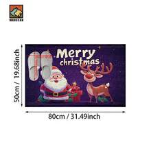 1 Stück Fußmatte mit Weihnachtsmann- und Elchmuster, rutschfeste Fußmatte aus Spezialfaser, geeignet für Feiertagsdekoration, Küche, Badezimmer, Esszimmer, Schlafzimmer, kann als Weihnachtsgeschenk verwendet werden