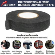 Wiring Harness Tape High Temp Wire Cable Loom SelfAdhesive Fabric Tape For Electrical Automotive Engine Harness Wrap Protection Noise Damping Cables Fixed 3 4 Inch X 50 FT 5 Rolls
