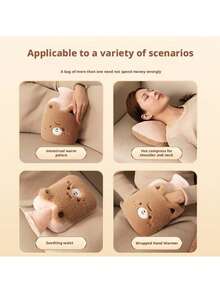 1pc Whimsical Plush Hot Water Bottle - Winter Essentials, Cozy Bed Warmer With Safety Cover For Dorm & Home Use, Cute Animal Design With Leak-Proof Seal, Perfect Gift For Chilly Nights