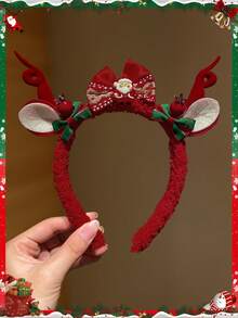 1件圣诞毛绒蝴蝶结发箍头饰，适合节日派对洗发和头发压力，外出参加派对时可扎起头发，增添圣诞氛围，是赠送圣诞礼物的理想选择。 - 彩色 - 查看 10
