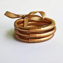 1 chiếc vòng tay thạch PVC kim loại màu thạch, thời trang cho phụ nữ đeo khi đi nghỉ ở bãi biển - Màu thạch 5mm - Xem 14