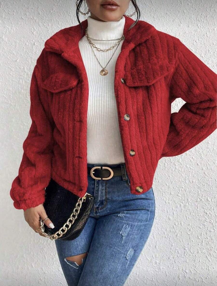 Women Coats - Red - View 1