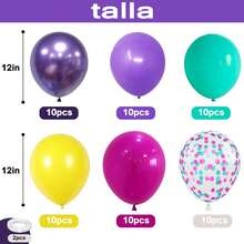 Juego de Globos para Decoraciones de Fiesta,60 globos rojos, negros y dorados para Propuesta, Boda, Cumpleaños, Aniversario etc., set de globos ideal para decoraciones de navidad y Christmas, fiestas de Año Nuevo, eventos románticos, mesas de dulces, fondos para fotos y ambientación elegante del hogar - Azul Claro - 95 piezas - Ver 10