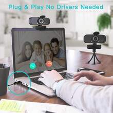 1080P HD Webcam With Microphone For Desktop, USB Computer Camera With Web Cam Cover&Web Camera Stand, 110-Degree Wide Angle Streaming Webcam For PC Zoom/Video Calling/Gaming/Conferencing{"Style":"1080PWebcam"} - Webcam 1080p - Xem 3