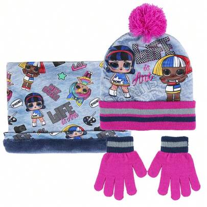 Artesanía Cerdá Set De Invierno Braga Para Cuello Gorro Guantes Lol Surprise Infantil Entrega 24/48 Horas - Envío Desde España