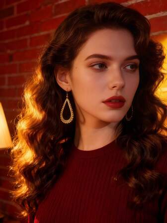 1 paire de boucles d'oreilles polyvalentes minimalistes plaquées or 18 carats, à design de larme creuse avec bordure de perles. Elles dégagent une ambiance vintage luxueuse et mettent en valeur la forme du visage. Elles rehaussent votre tenue pour un port quotidien ou en soirée. Un excellent cadeau.