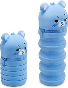 Lapicera de Ositos Carñositos, Lapicera de Oso Cuerpo Plegable con Cierre, Estuche Escolar de Oso Extensible (Azul) - rosa - Ver 2