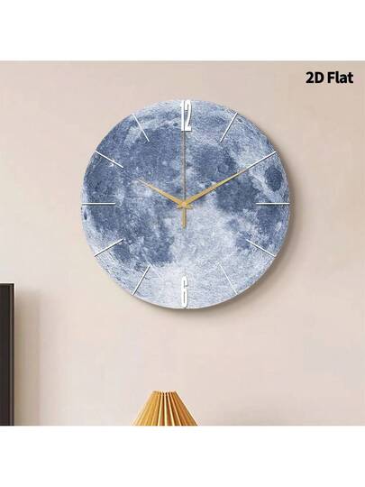 2D Flat 1pc Creative Home Moon Wand Clock, Ultra Quiet Quartz Movement, No Ticking Sound, ation Painting Klok Living Room, Bedroom Office, able Watch, Unique Personalized, Clear Reading Time, In Bedroom, Studio, Ho Study, Kitchen Cafe, Perfect Family Friends view 4
