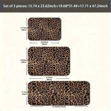 1PC Floor Mat--Leopard Print Bathroom Rug, Non-Slip Absorbent Washable Floor Mat, Decorative Entryway Doormat For Bedroom, Living Room, Bathroom - Ideal For High Traffic Areas, Machine Washable, 20x32 Inch--MatSoft, Comfortable And Easy To Clean, Suitable For Hallway Bathroom, Bedroom, Kitchen, Porch, Laundry Room, RV Outdoor Decoration Holiday Decoration Three Sizes Available Halloween Door Decor Fall Decorations For Home - màu đen - Xem 3