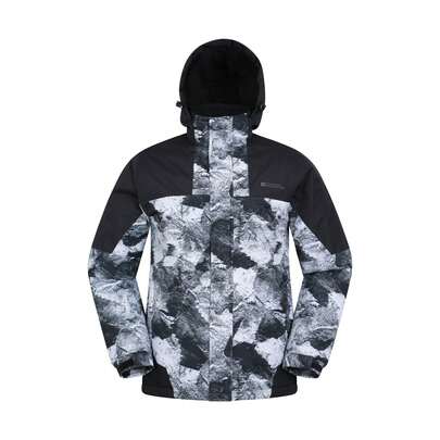 Mountain Warehouse Mens Shadow II Printed Ski Jacket (White) - 100% Polyester - (MW1024)