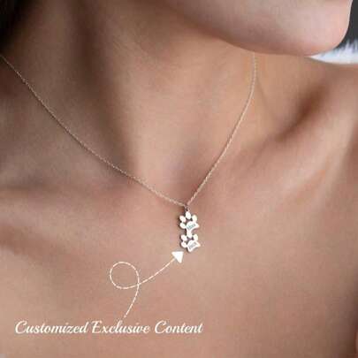 Anpassat personligt tassavtryckshalsband, personligt halsband för litet hundtassavtryck, minimalistiskt tassavtryckshalsband, djurhalsband, husdjurshalsband