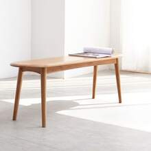 Set Of 1 Dining Bench Table Bench For Living Room, Solid Wooden Bench Indoor Dining Room Table Home Bedroom Bed End Restaurant Modern Hallway Furniture - Oak - 查看 3