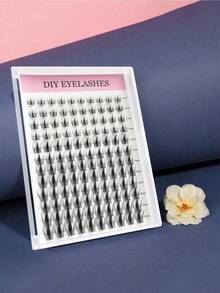 120 件 C 卷纤细自然睫毛簇 | 混合 8-16 毫米 DIY 单根假睫毛，易于佩戴和可重复使用，非常适合日常化妆，自然外观增强和初学者友好的睫毛造型 - 黑色 - 查看 9