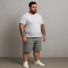 EVOLUTION PLAY Kit 2 Bermuda Shorts Twill Men's Plus Size 48 Or 58 Extra Large - Gray-ochre - View 2