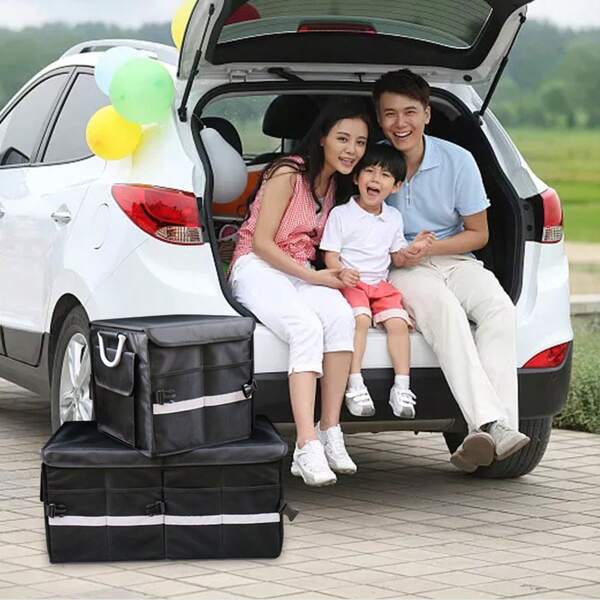 صندوق تخزين قابل للطي للسيارة، صندوق تخزين سعة عالية للسيارة، أدوات متفرقة للصندوق الخلفي، تخزين سهل بدون فوضى، تخزين قابل للطي، توفير مساحة، سفر مريح، احتياطي خالي من المخاوف، تحمل حتى 30 كجم+، مناسب لتخزين صندوق السيارة، تخزين أدوات المنزل، تخزين المدرسة، صناديق تخزين الضروريات السفرية