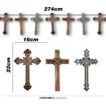 Fiestas Guirca Decorative Cross Garland For Religious Celebrations And Spiritual Events, Adorned With Wooden And Metal Crosses, Perfect For Church Decorations, Themed Events Or Unique Decorations At Home And Venues - Multicolor - View 1