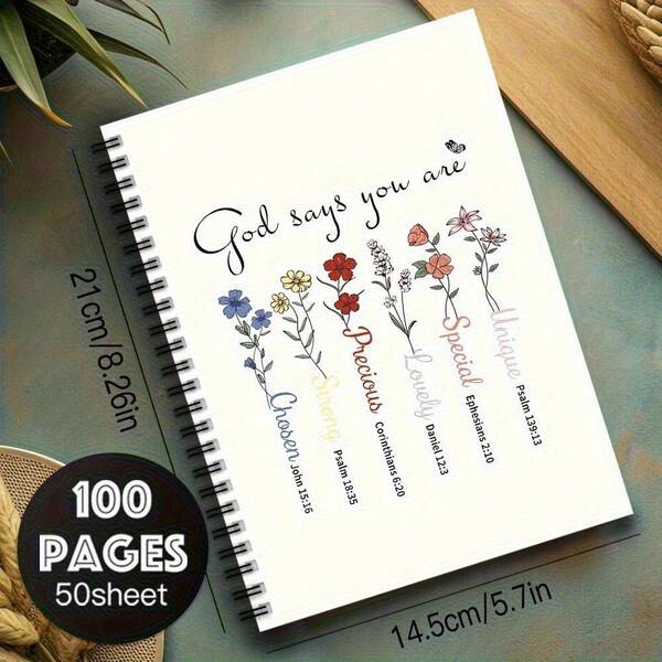 Planificador cristiano para mujeres (Azul Campanilla, Rojo, Diseño floral amarillo) - Diario de versículos bíblicos, encuadernación espiral gruesa - Oración y Escritura, adecuado para mujeres cristianas, estudiantes, pastores como regalo - Planificador religioso inspirador, papel de alta calidad, diseño de portada elegante