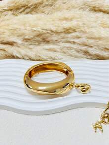 3件套串饰手链套装，金色手镯，宽手链，厚款开口手链，手链套装，女士手链，送她的礼物 - 金黃色 - 查看 4