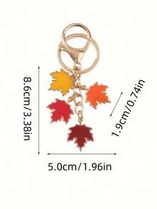 1pc Alloy Maple Leaf Shaped Oil Drop Craft Bag Charm, Wallet Decor With Chain, Minimalist & Fashionable Bag Accessory, Suitable As Gift For Friends, Women, Birthday, Christmas