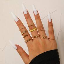 11-piece Set Of Golden  Faces