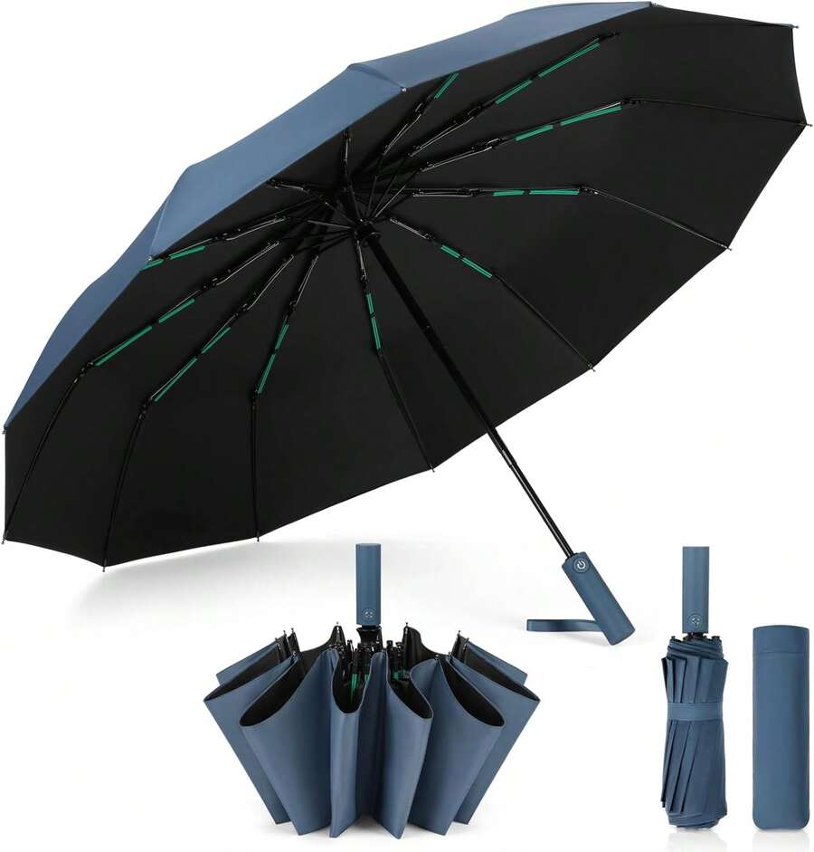 Umbrellas And Rain Hat Umbrellas - Blue - View 1